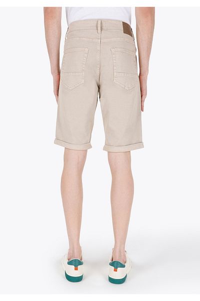 Colin's Regular Fit Mid Waist Plain Men's Beige Shorts