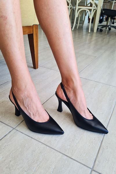 Gökhan Talay Texass Black Skin Medium Heels (8 cm) Heeled Shoes