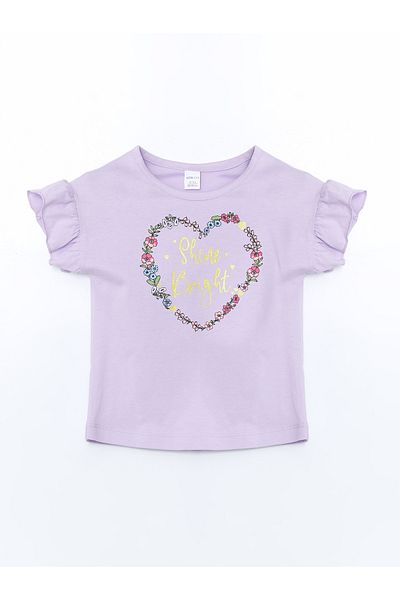 LC Waikiki Crew Neck Floral Girl's T-Shirt