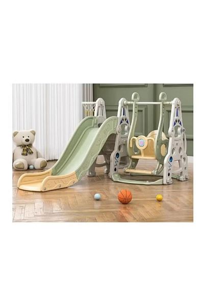 FULLJOY 3 in 1 Astronaut Slide with Swing and Basketball FJY-33