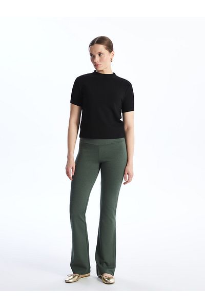 LC Waikiki Elastic Waist Straight Wide Leg Women's Leggings Trousers