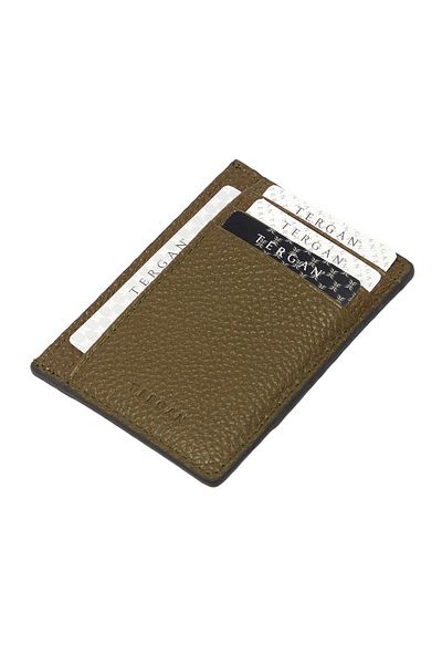 Tergan Green Leather Unisex Credit Card Holder - S1Kk00001676-T7N