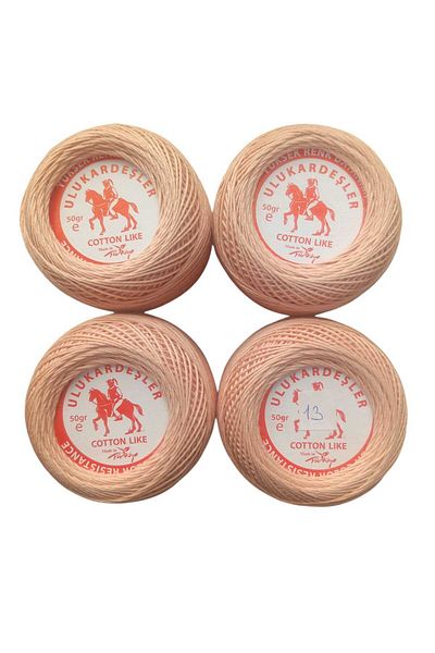 PeriStore Ulukardeşler 50 GR Mercerized PUNCH Yarn مجموعة من 4