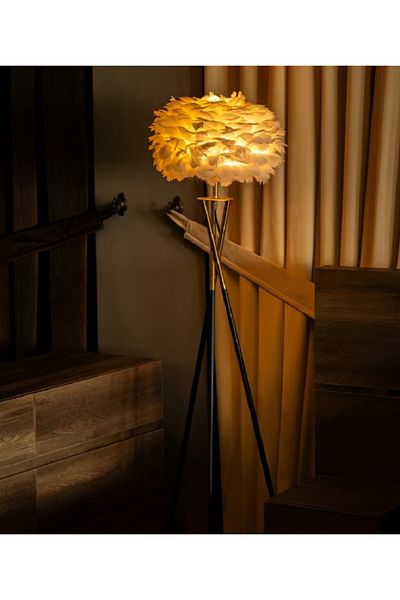 rexa Feather Floor Lamp – Elegant Standing Lamp with Soft Feather Shade for Bedroom