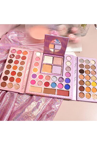 Flippy Trusă de machiaj, KEVIN & COCO, roz în stil pascal, 69 de culori, 20 x 22,5 cm