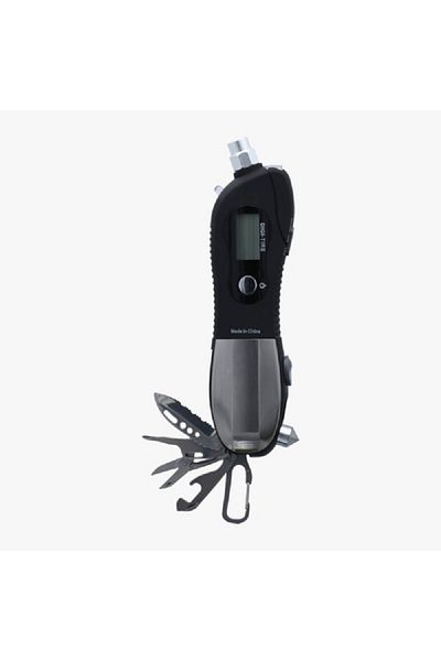 AUTOSMART Multi-Function Digital Tire Gauge Black and Silver