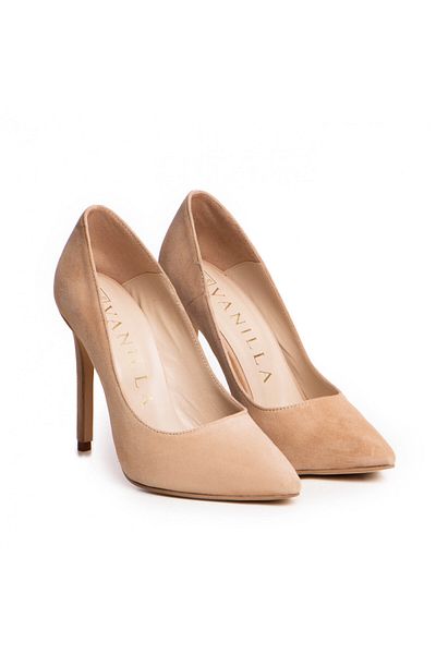 Vanilla Days Pantofi Stiletto cu toc Corina Piele Intoarsa Nude