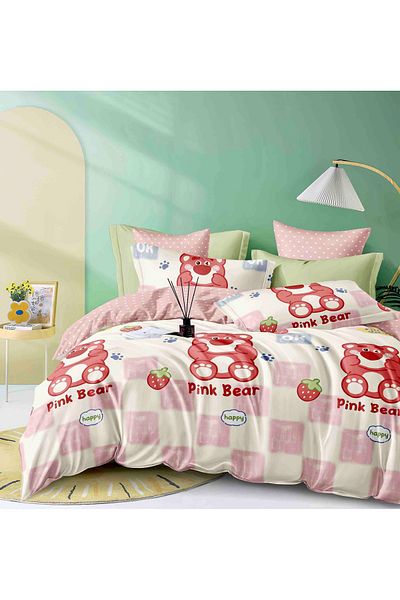 CHIRASO CHIRASO FINET 4-Piece Bedding Set, 1 Person, Fitted Sheet 155x230 cm, Cheerful and Colorful Print