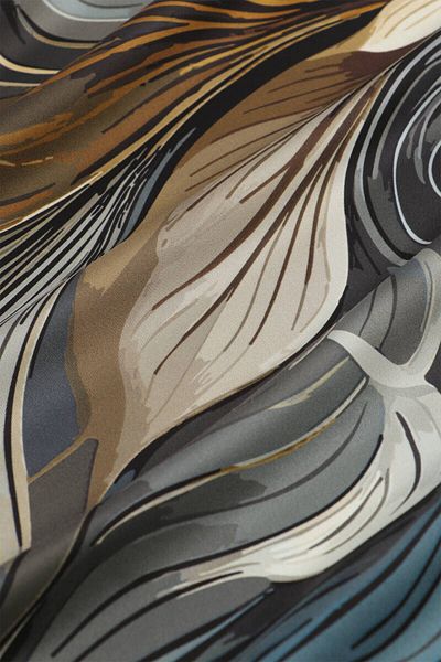 Bursa İpek Μέντα Arya Pattern Twill Μεταξωτό Φουλάρι