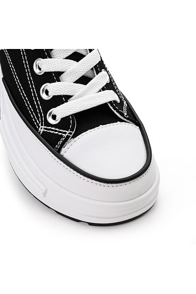 Tmall Women's Canvas Flatform Sneakers 1248, Black
