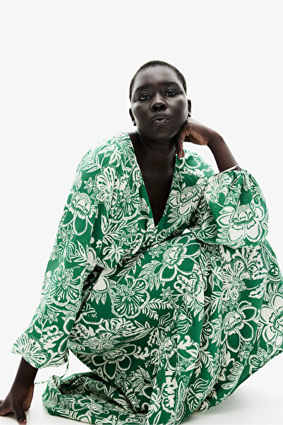 H&M Kuşaklı Krep Elbise