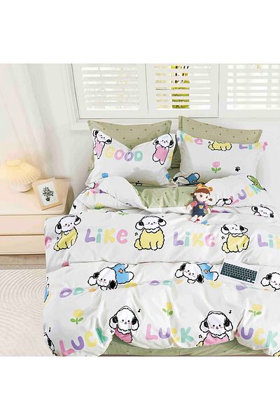 CHIRASO CHIRASO FINET 4-Piece Bedding Set, 1 Person, Fitted Sheet 155x230 cm, Cheerful and Colorful Print