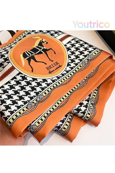 Youtrico Long silk scarves,Headbands,Fashionable retro - steed chain - street,147cm