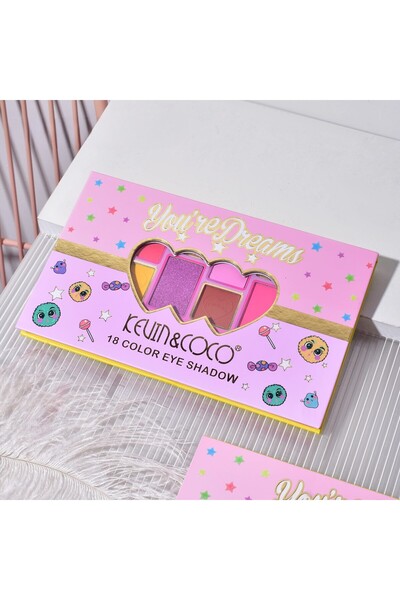 Teo Makeup Palettes, KEVIN & COCO, Candy Star. Eyeshadow, 18 colors, 19.3 x 12 x 1.4 cm