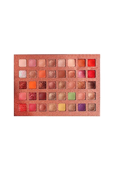 Flippy Paletă de farduri de pleoape pigmentate cu 40 de culori, roz cu sclipici, flexibilă