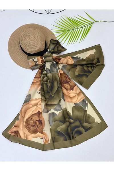 YEDİLALE Rose Patterned Cotton Shal