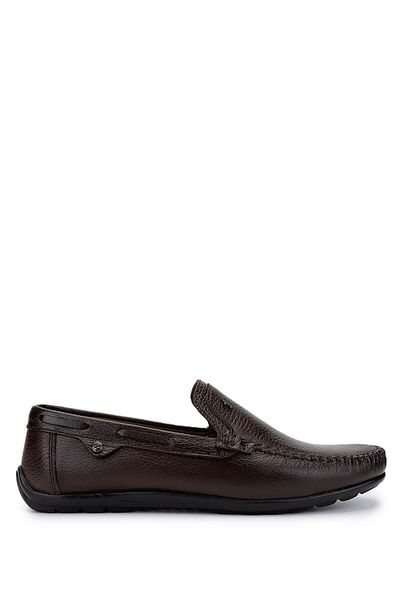 Tamer Tanca Men's Genuine Leather Brown Loafer Shoes