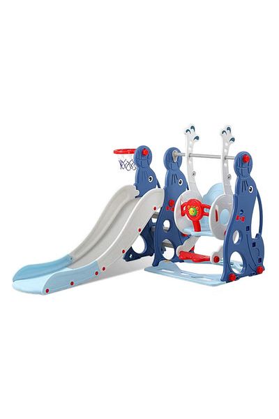 FULLJOY 3 in 1 Slide with Swing for Kids with Basketball - FHR-37