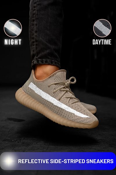 BLACK DEER ΒΔΜΡ4 |   Movement Reflective Beige Sneaker Παπούτσια προπόνησης καθημερινής πεζοπορίας και τζόκινγκ Ανδρικά Γυναικεία