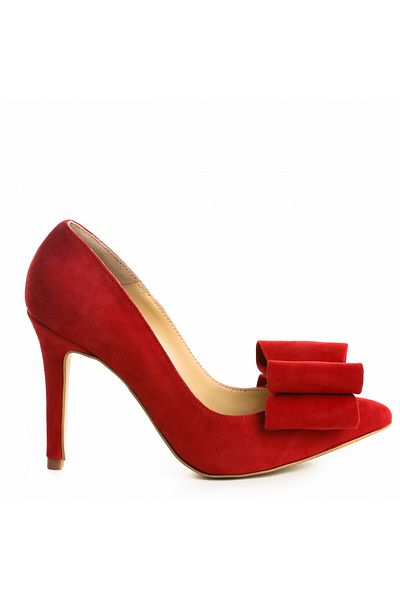 Vanilla Days Catrina Suede Stiletto Heel Shoes Red