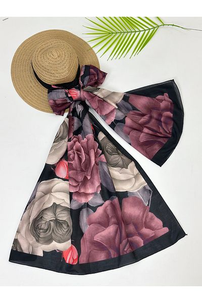 YEDİLALE Rose Patterned Cotton Shal