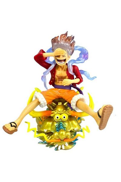Rally Monkey D. Luffy Gear 5 Figure – 21 cm – Red Shirt Design on Dragon Head – One Piece for Collec