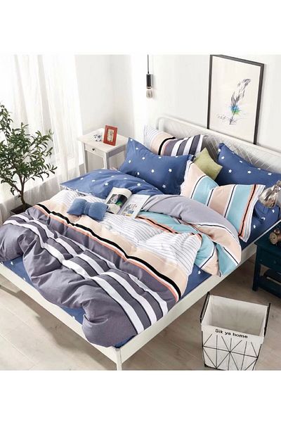 CHIRASO CHIRASO FINET 4-Piece Bedding Set, 1 Person, Fitted Sheet 155x230 cm, Cheerful and Colorful Print