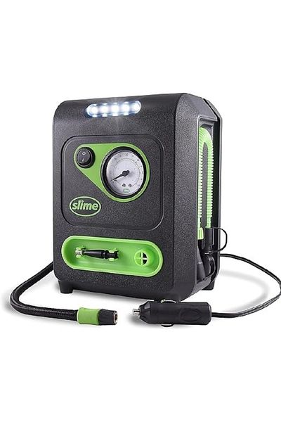 Slime LED light High Pressure Hose Deluxe All-Purpose Inflator Black