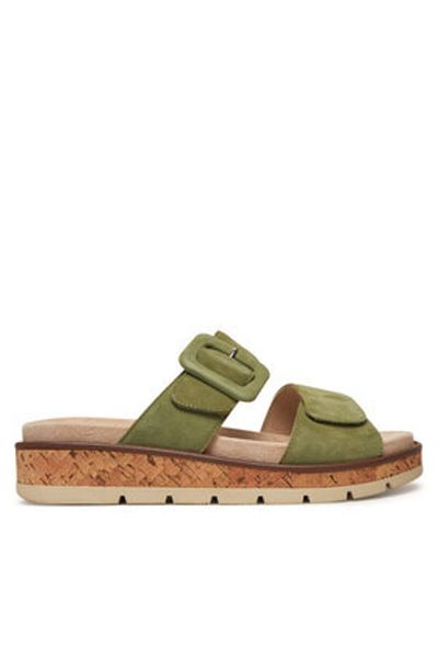 Caprice Flip-flops de damă verzi CAPRICE-9-27206-44 737 PIELE ÎNTOARSĂ VERDE