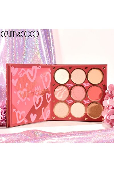 Flippy Paletă fard de pleoape Kevin&Coco, 59 de culori, stil carte, 3 straturi, 14,2x14,2x2,3 cm, 80g, fără sulfați