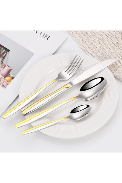TOHFAT-AL MAIDAH Luxury 72-Piece Flatware Set for 12 People, 18/10 Stainless Steel