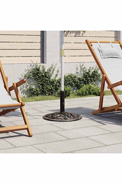 vidaxl قاعدة مظلة برونزية 12 كجم 48 سم حديد زهر