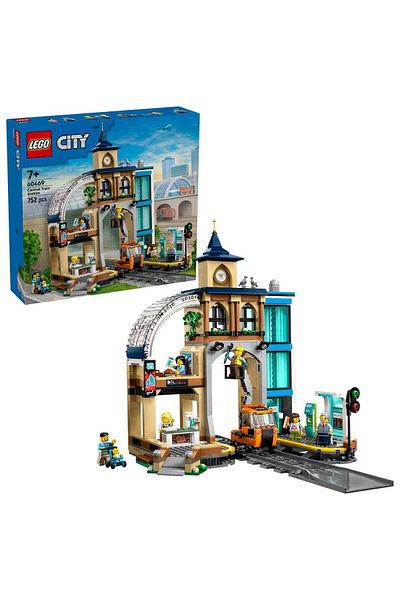 LEGO City Central Railway Station 60469 - Love Construction and Model Train Toy for Ages 60+