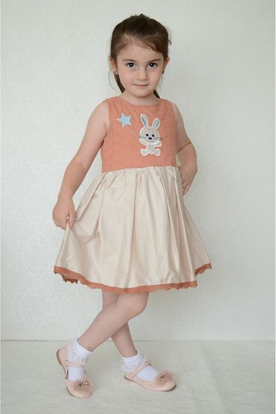 Sevimli Rochie pentru fete Rochie de vara brodata iepure