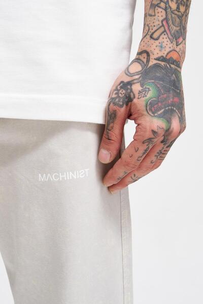 Machinist Ανδρικό πολυτελές βασικό πλενόμενο παντελόνι Jogger Soft Beige Spotted