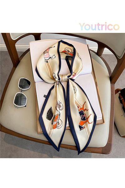 Youtrico Long silk scarves,Headbands,Steed-horse fashion series,147cm