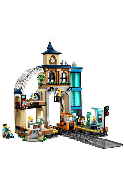 LEGO City Central Railway Station 60469 - Love Construction and Model Train Toy for Ages 60+
