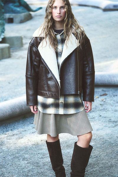 H&M Teddy-lined biker jacket