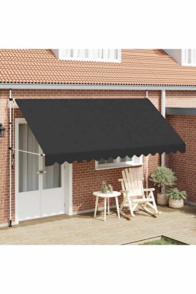 vidaxl مظلة قابلة للسحب يدويًا 400 سم لون أنثراسيت