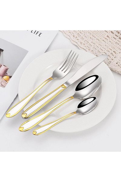 TOHFAT-AL MAIDAH Luxury 72-Piece Flatware Set for 12 People, 18/10 Stainless Steel