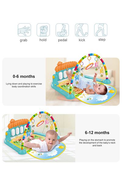 KidLe Piano Play Mat Center With Melodies Rattle