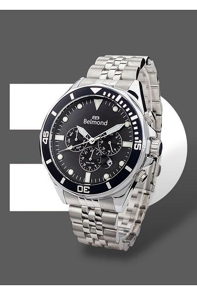 Belmond Original 2 Years Warranty Functions Active 5 Atm Waterproof Steel Band Men Wristwatch