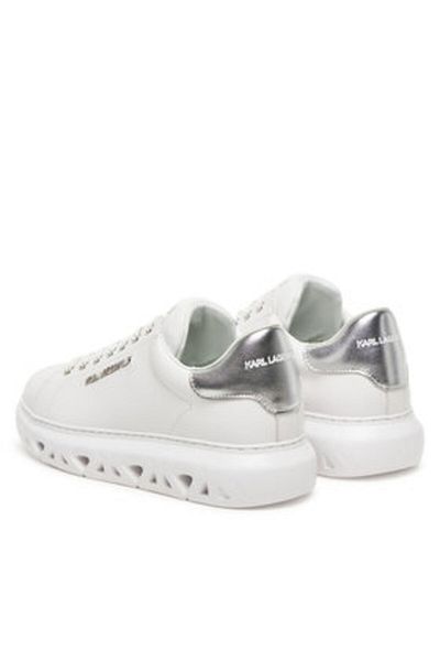 Karl Lagerfeld Men's Sneakers white KARL LAGERFELD-KL54519A 01S WHITE LTHR W/SILVER