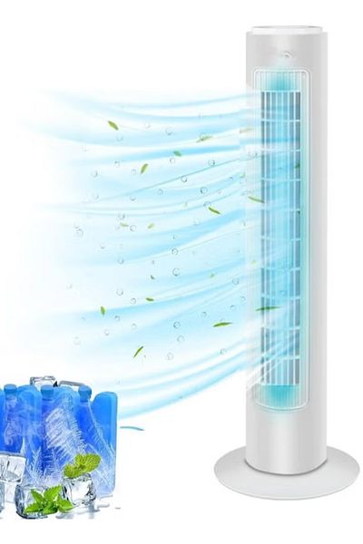 Denx Bladeless Oscillating Tower Fan, Portable Quiet Cooling Fan, Electric Standing Floor Fan DX2537