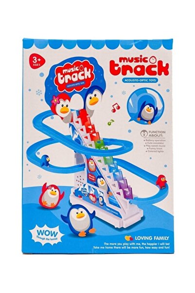 scntoys Oyuncak Dön Dolaş Penguen Oyun Set Kaydıraktan Kayan Penguen Sesli Mü...