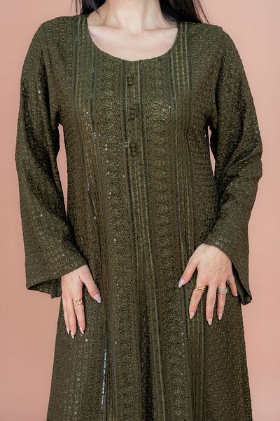 IKKXA Embroidery Sparkling Jalabiya