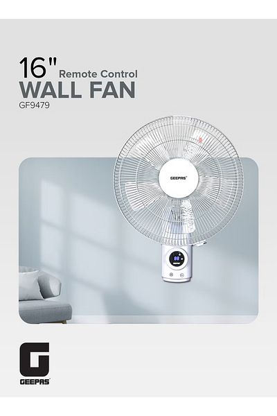 Denx مروحة حائط 16 بوصة 3 سرعات DX2558