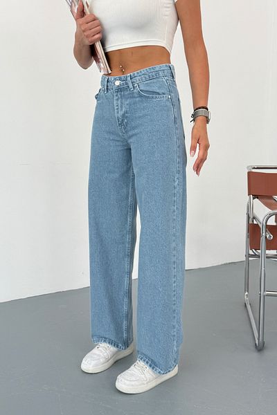 alanora Blue High Waist Wide Leg Jeans Trousers