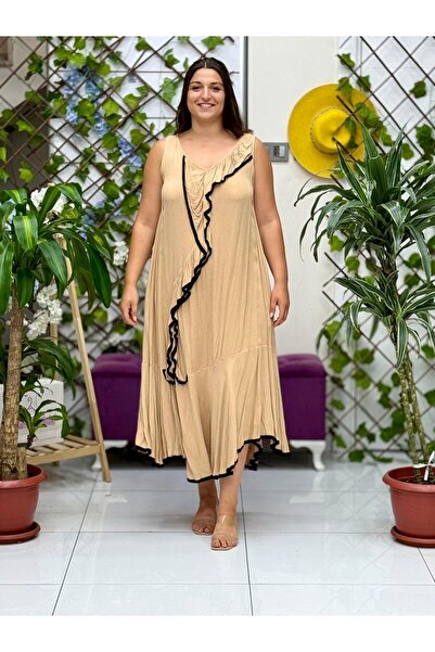 Punta Otantik VL7051 Ισπανικό φόρεμα Voile Camel