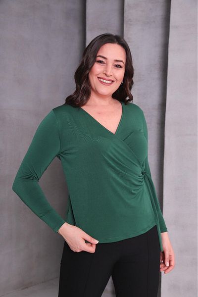 BRUGGE Gamze Fashion Boutique Plus Size Double-Breasted Bluz